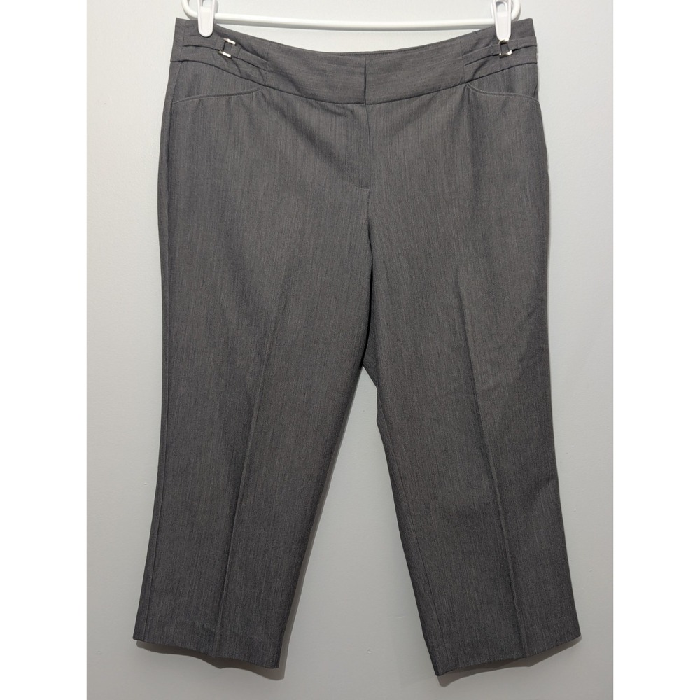 Z3 Larry Levine Stretch Women's Gray Capri Cropped Pants Size 14